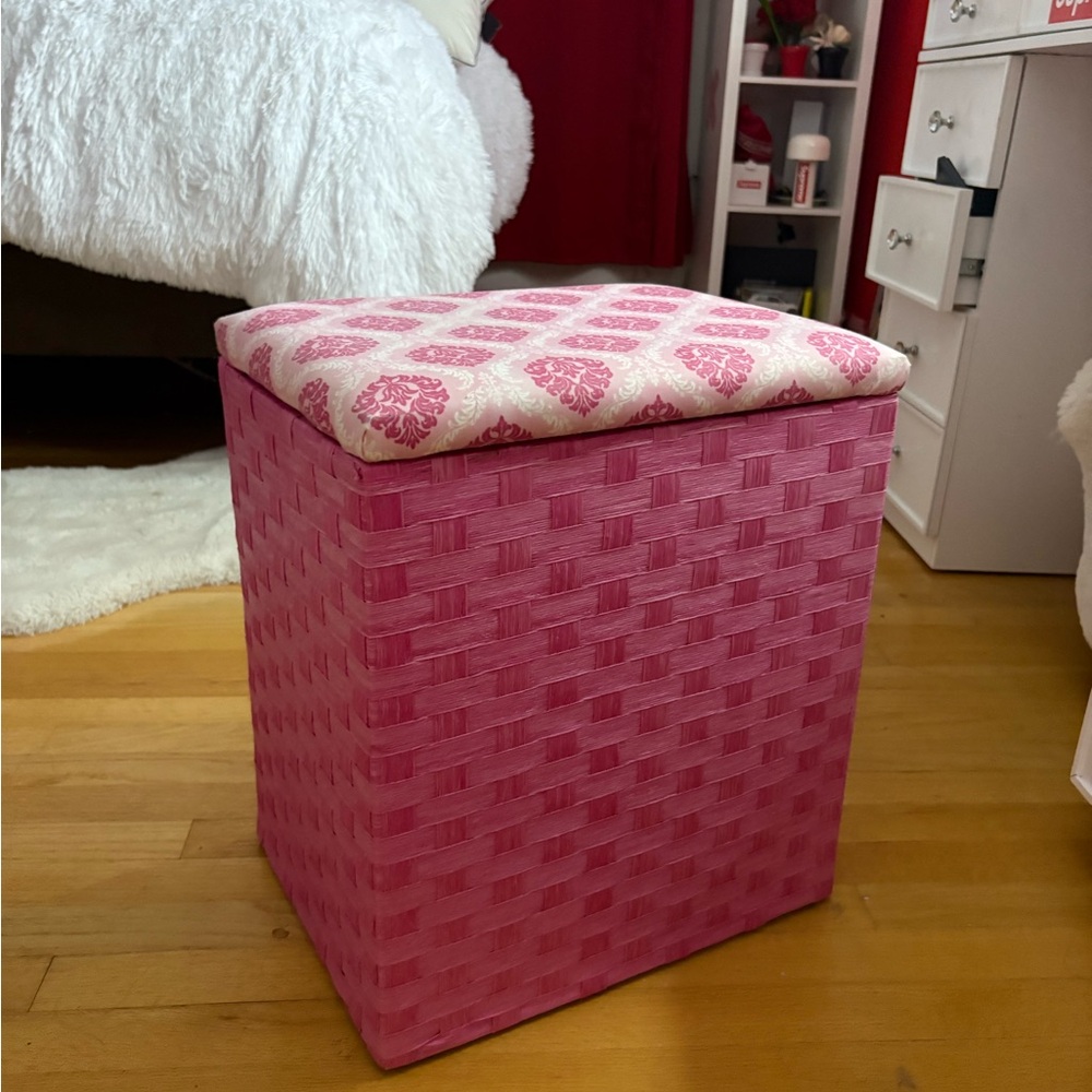 Vibrant Pink Woven Storage Bin